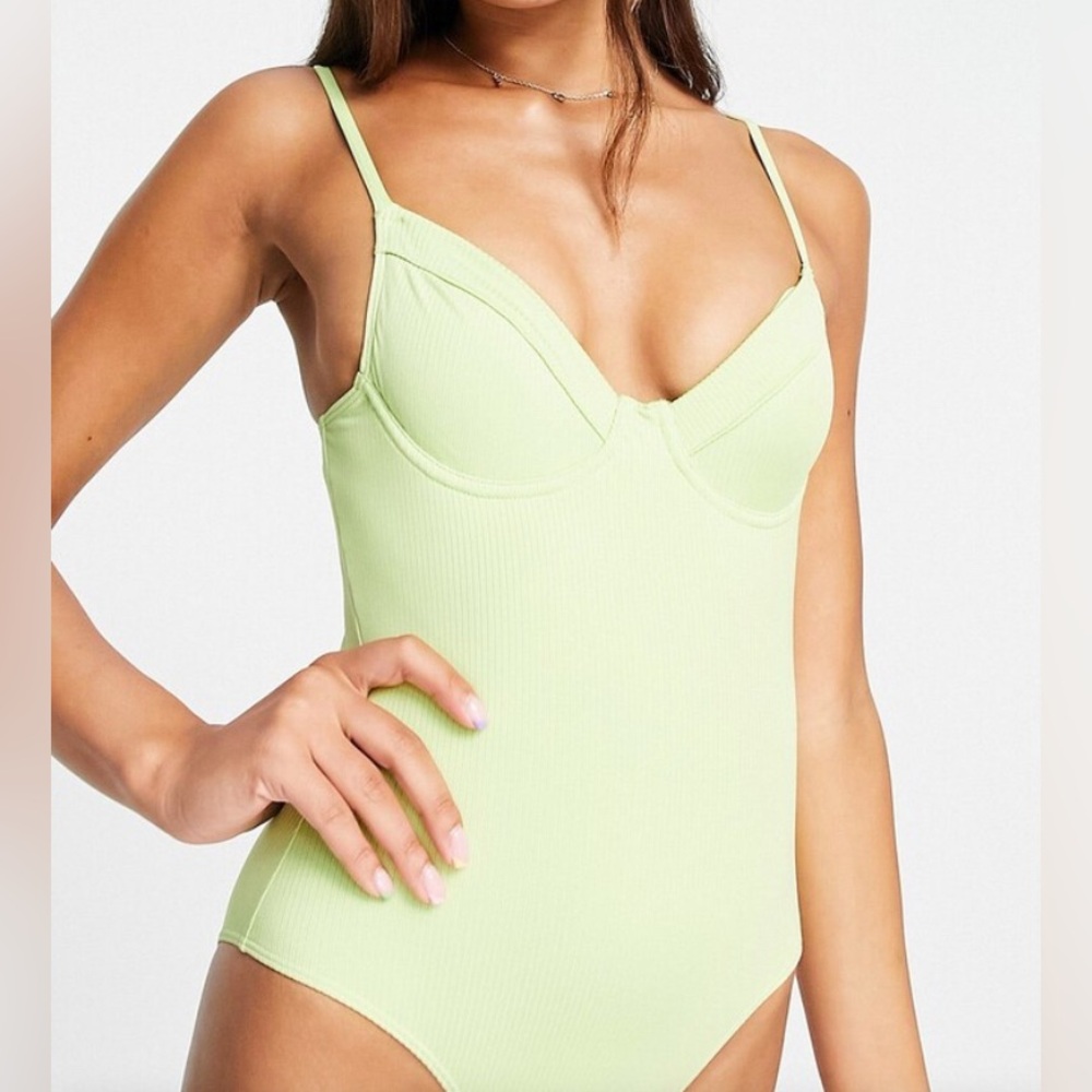 Monki Green One Piece Suimsuit Size Medium NEW